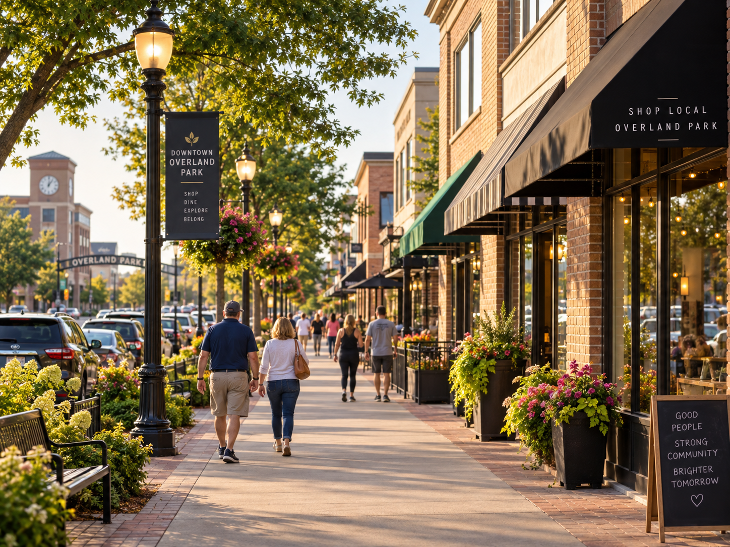 Established residential neighborhood in Overland Park Kansas with well-kept homes and trees