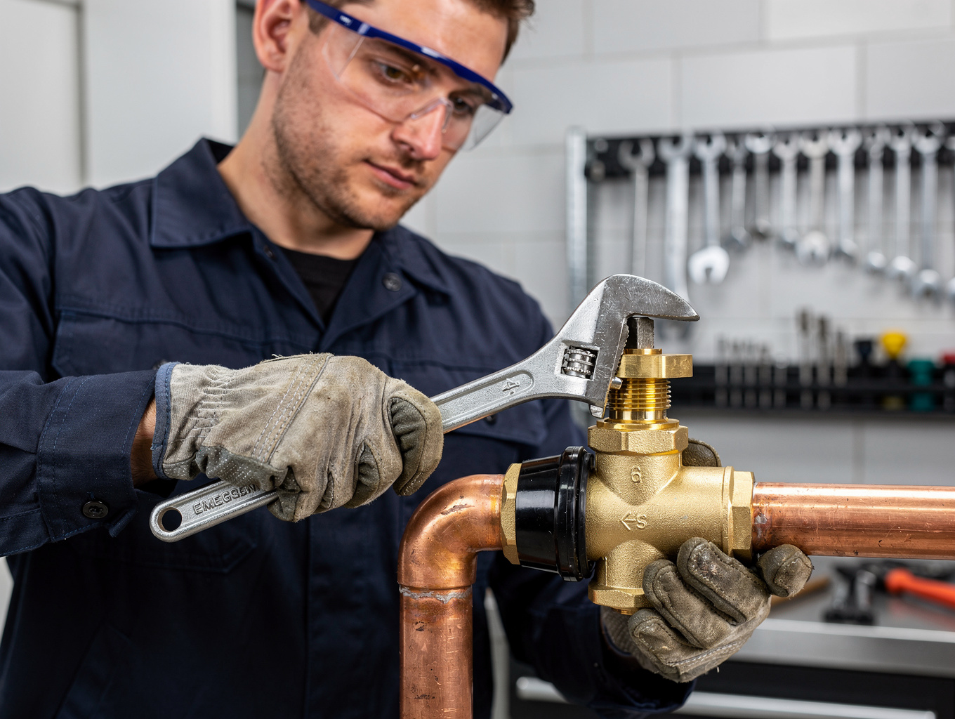 Clean, professional finished water line connection and shutoff valve